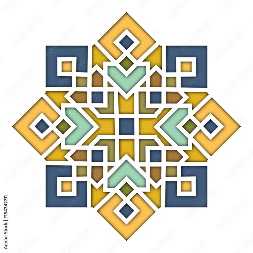 Arabesque eastern pattern, vignette in islamic style, oriental