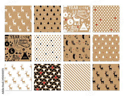 Christmas hand drawn vector printable cards.