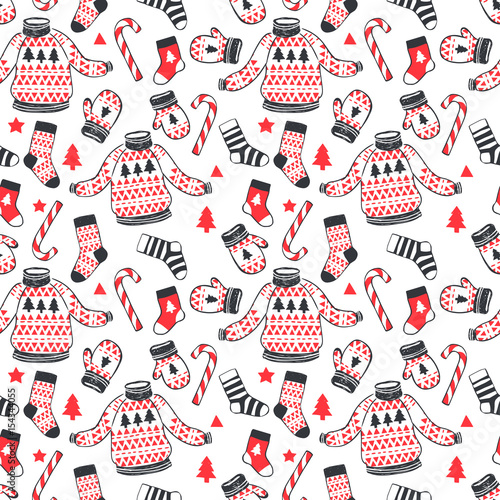 Winter seamless vector pattern.