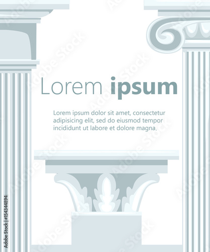 Canvas Print Column icon set for interiors Flat design style vector illustration