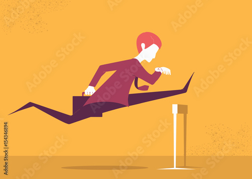 Businessman running. Man in a rush