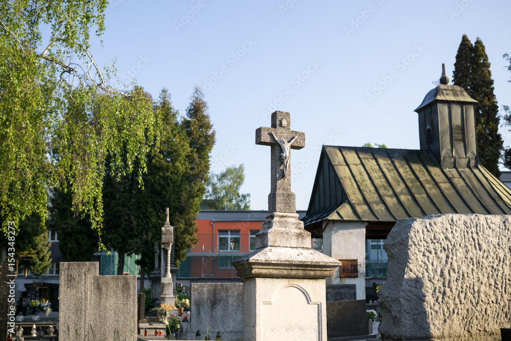 Cemetery during sunny morning. Slovakia Cemetery during sunny morning. Slovakia
