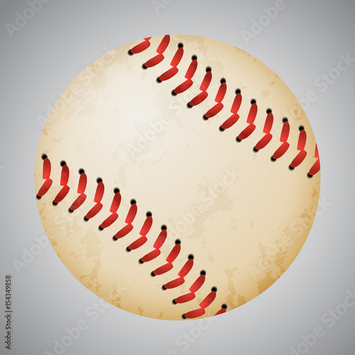 Vector baseball ball on grey background