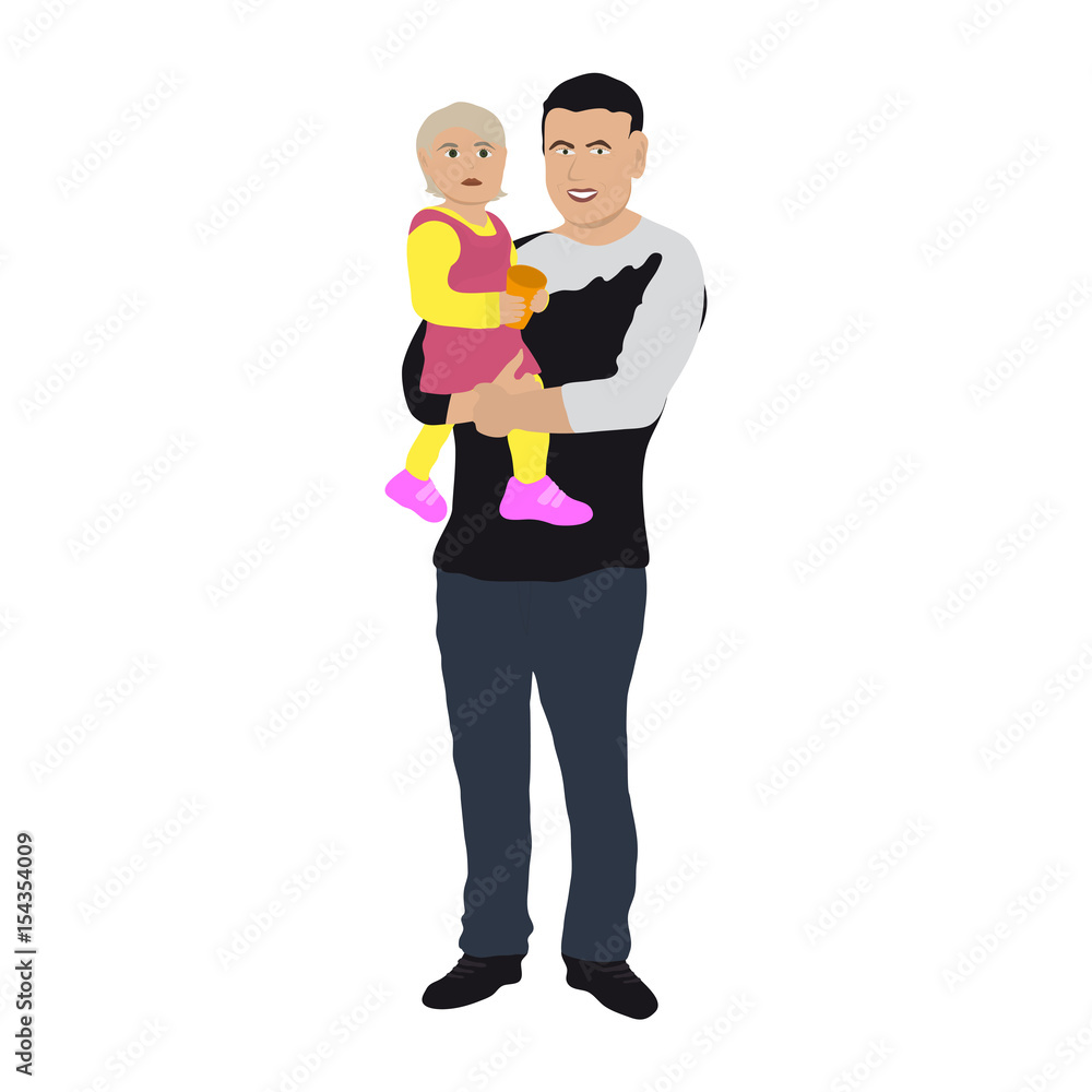Dad with a small child. Dad with a small child.