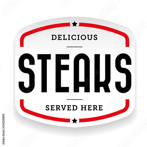 Steaks vintage stamp sticker