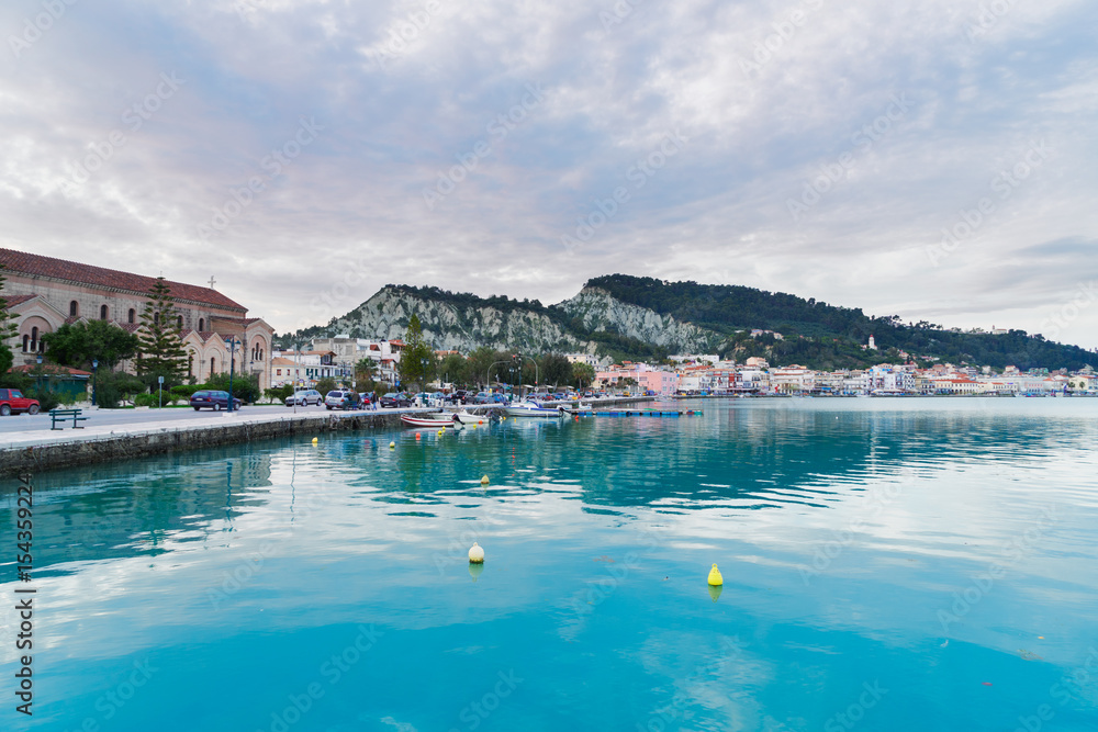 fishing boats in Zaante town marine Zakinthos Greece