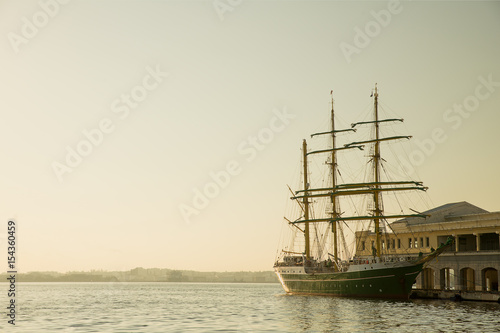  Old Style Sail Boat at  Havana  Harbor