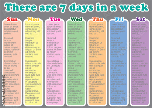 There are 7days in a week. One week plan infographics set elements. Vector and illustration, EPS 10. photo