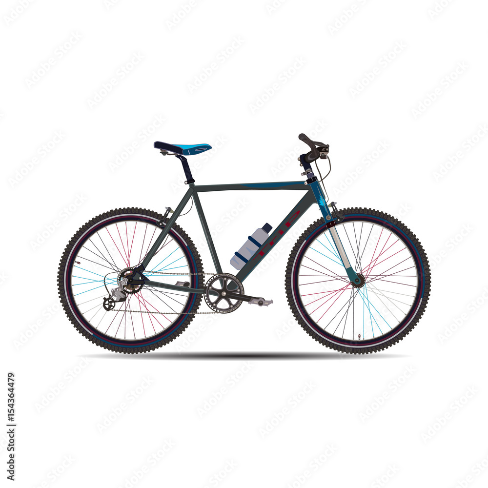 Vector illustration of touring bike in flat style
