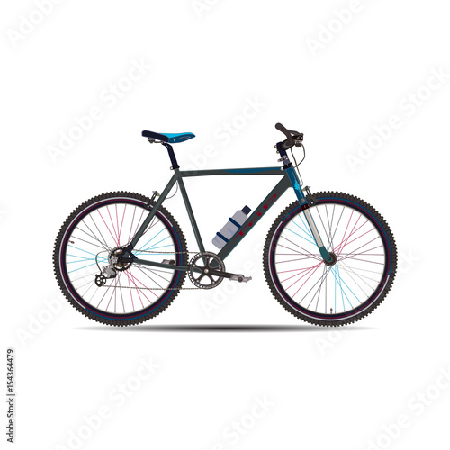 Vector illustration of touring bike in flat style