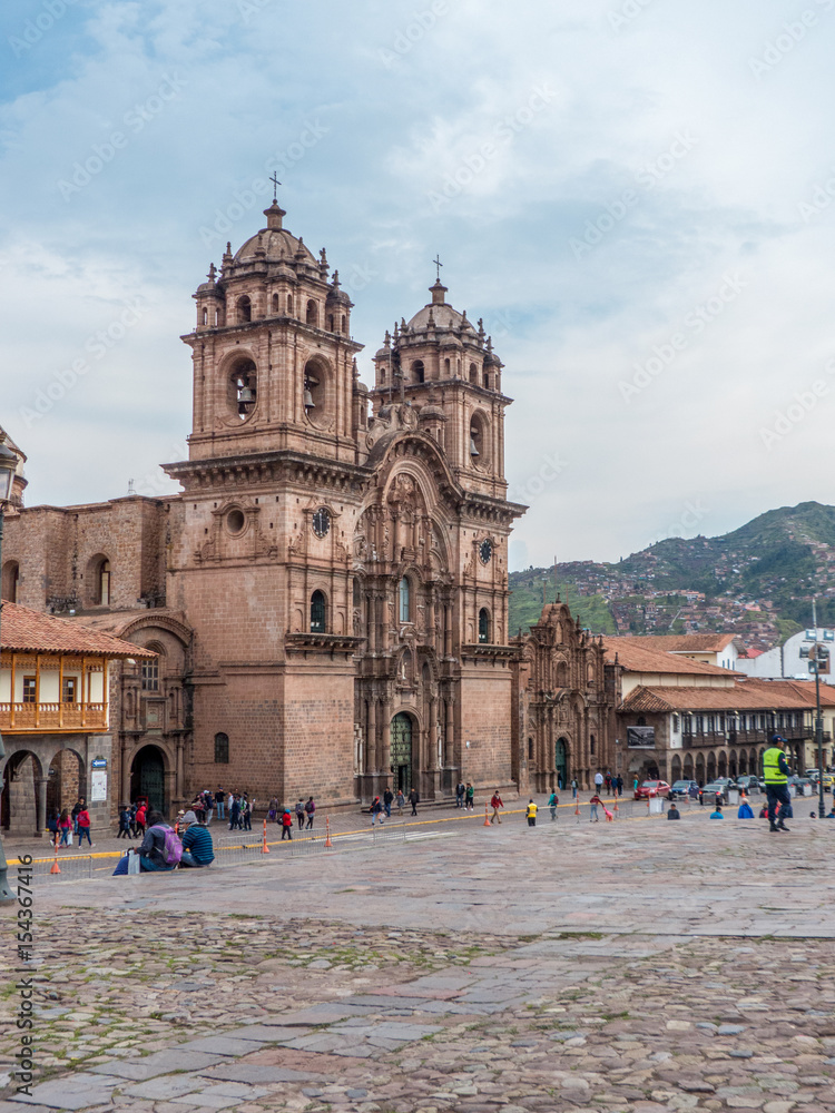 Plaza de Armas in Cusco Templo de la Compañía de Jesús Peru