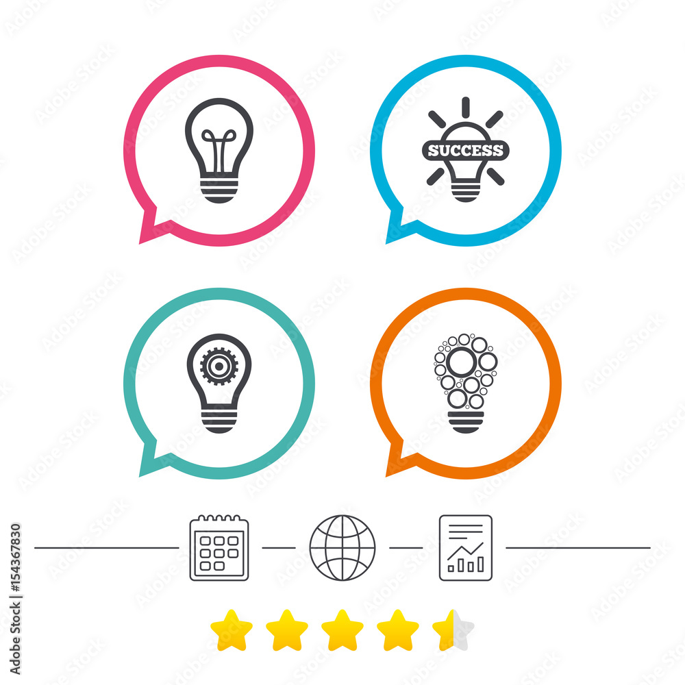 Light lamp icons. Energy saving symbols. Light lamp icons. Energy saving symbols.