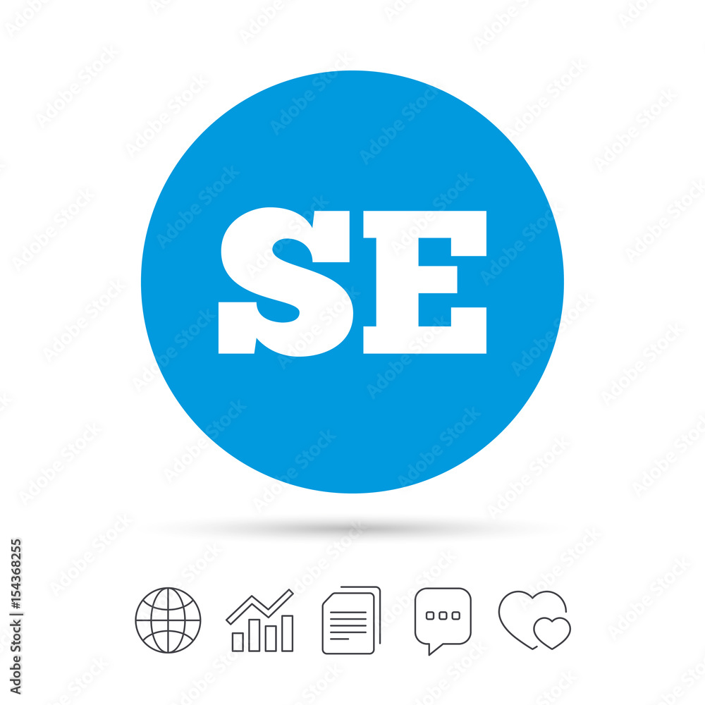 Swedish language sign icon. SE translation. Swedish language sign icon. SE translation.