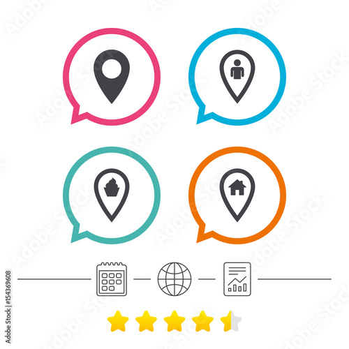 Map pointer icons. Home, food and user location. Free Download Map pointer icons. Home, food and user location. - GFXLoad