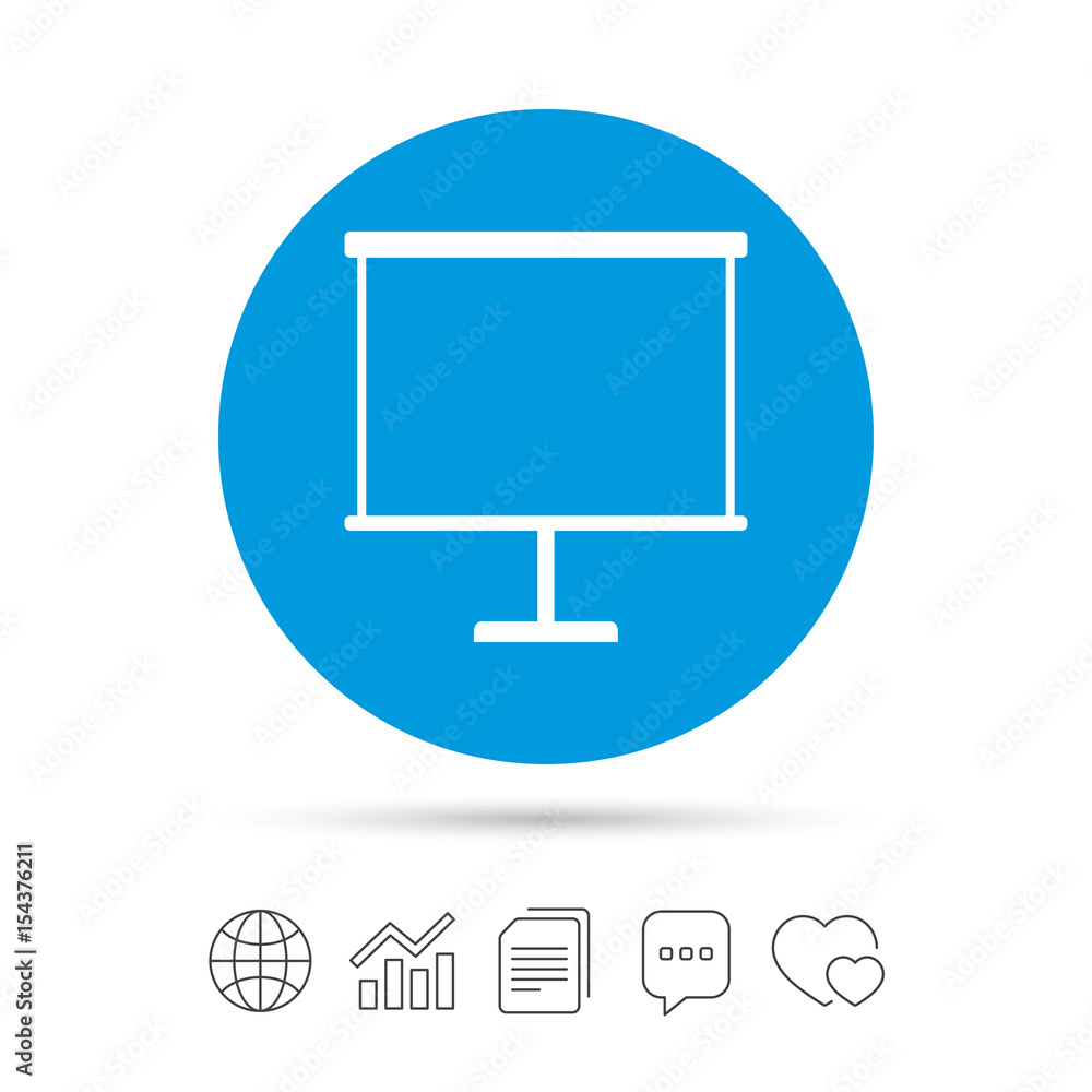 Presentation billboard sign icon. PPT symbol. Presentation billboard sign icon. PPT symbol.