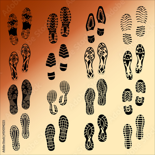 Black Imprint soles shoes, Vector and Illustration, EPS 10