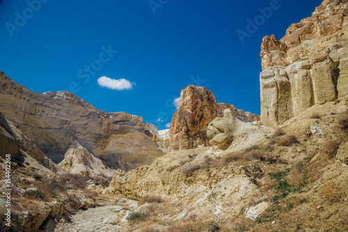 Peaked rocks in the canyon of Boszhira  chines Plateau Ustyurt  Kazakhstan