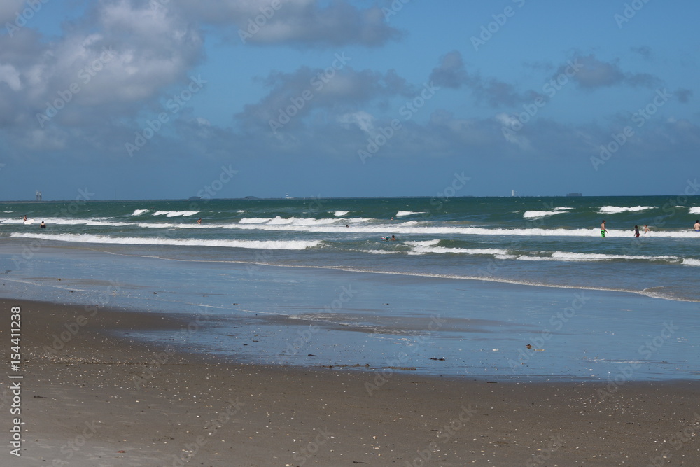 Crashing waves on a sunny Flordia beach.
