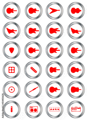 Guitar Shop Round Buttons