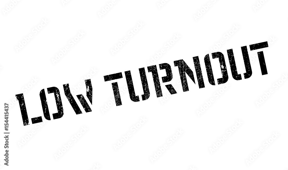 Low Turnout rubber stamp. Grunge design with dust scratches. Effects can be easily removed for a clean, crisp look. Color is easily changed. Low Turnout rubber stamp. Grunge design with dust scratches. Effects can be easily removed for a clean, crisp look. Color is easily changed.