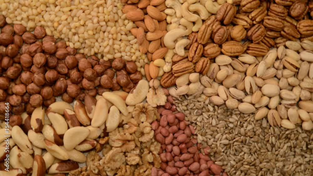 Nuts mix in a canvas bag in table. Nuts mix in a canvas bag in table.