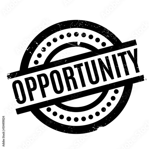 Opportunity rubber stamp. Grunge design with dust scratches. Effects can be easily removed for a clean, crisp look. Color is easily changed.