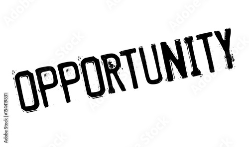 Opportunity rubber stamp. Grunge design with dust scratches. Effects can be easily removed for a clean, crisp look. Color is easily changed.