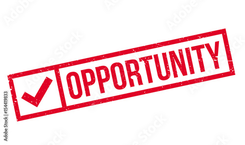 Opportunity rubber stamp. Grunge design with dust scratches. Effects can be easily removed for a clean, crisp look. Color is easily changed.