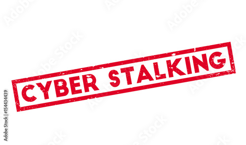Cyber Stalking rubber stamp. Grunge design with dust scratches. Effects can be easily removed for a clean, crisp look. Color is easily changed.