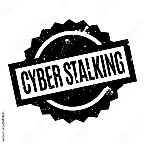 Cyber Stalking rubber stamp. Grunge design with dust scratches. Effects can be easily removed for a clean, crisp look. Color is easily changed.