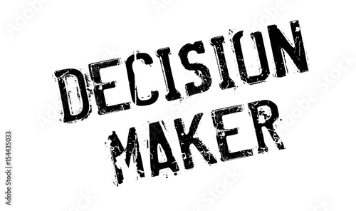 Decision Maker rubber stamp. Grunge design with dust scratches. Effects can be easily removed for a clean, crisp look. Color is easily changed.