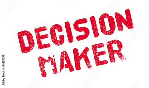 Decision Maker rubber stamp. Grunge design with dust scratches. Effects can be easily removed for a clean, crisp look. Color is easily changed.