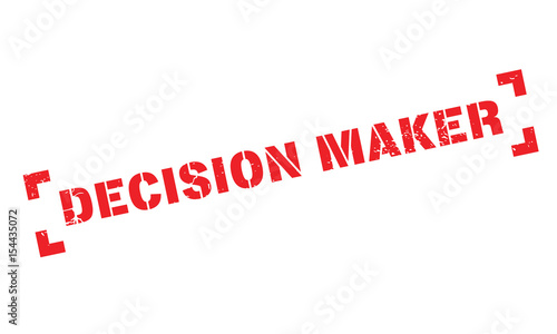 Decision Maker rubber stamp. Grunge design with dust scratches. Effects can be easily removed for a clean, crisp look. Color is easily changed.