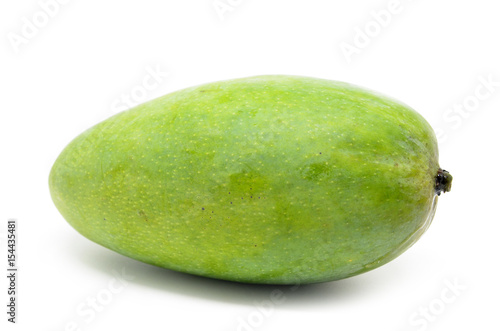 Green mangoes isolated on white background