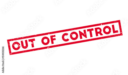 Out Of Control rubber stamp. Grunge design with dust scratches. Effects can be easily removed for a clean, crisp look. Color is easily changed.