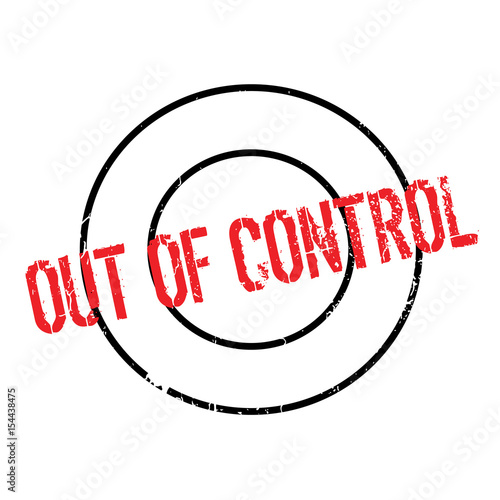 Out Of Control rubber stamp. Grunge design with dust scratches. Effects can be easily removed for a clean, crisp look. Color is easily changed.