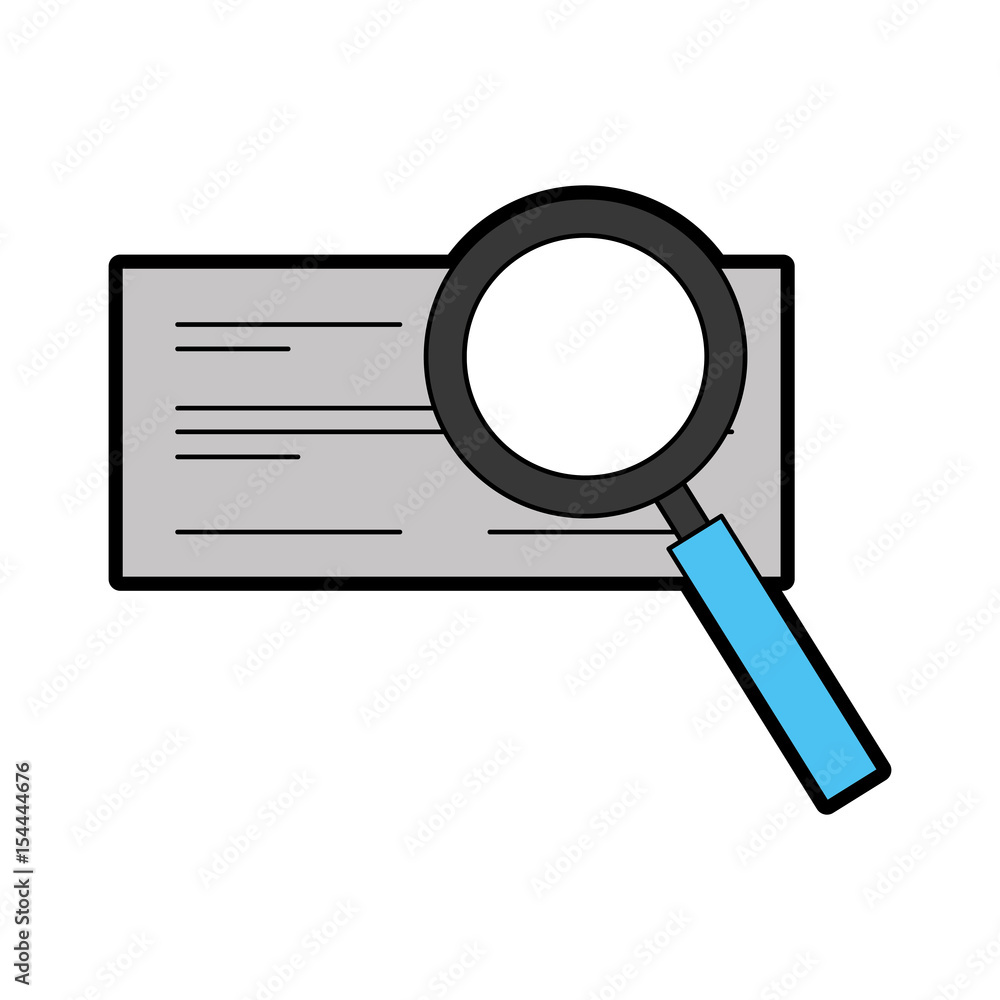 check bank with magnifying glass vector illustration design check bank with magnifying glass vector illustration design