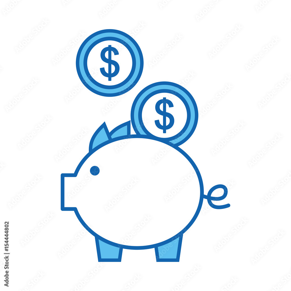 piggy savings with coins vector illustration design piggy savings with coins vector illustration design