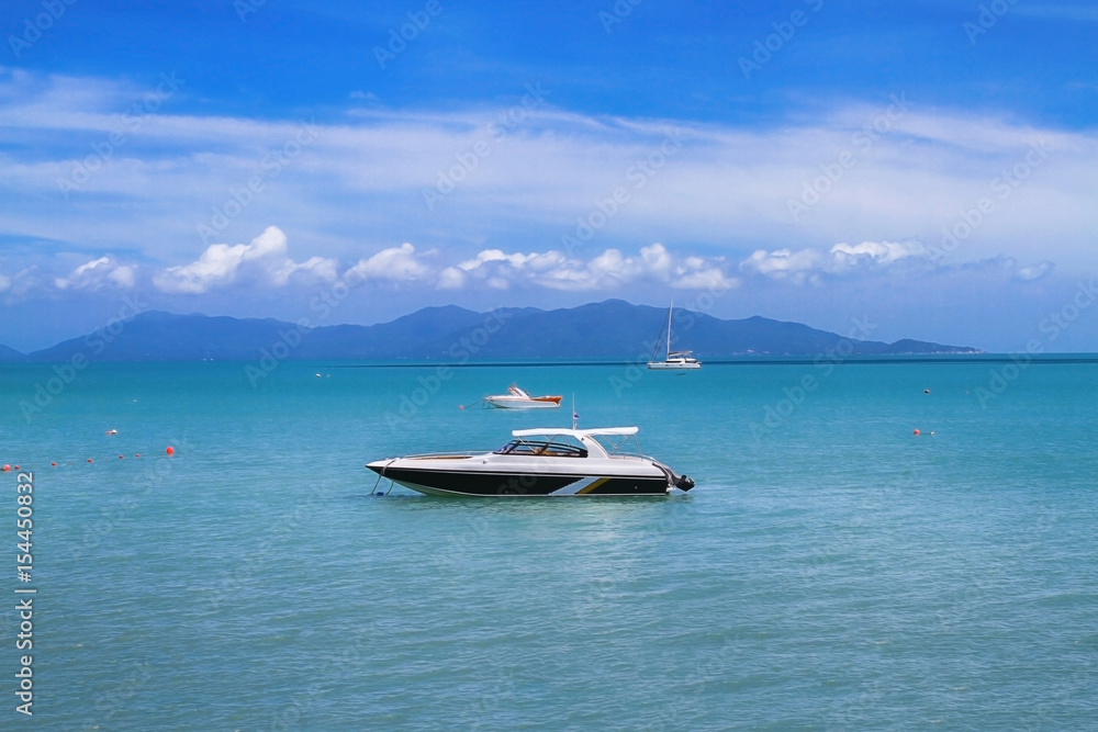 Fototapeta premium The sailboat and yacht The enjoy activity in summer