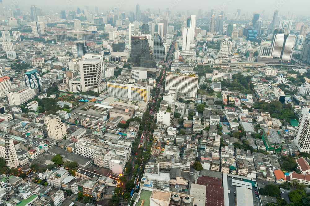 Naklejka premium Widok na miasto Bangkok z góry
