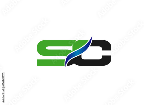 
Elegant alphabet S and C letter logo. Vector illustration
