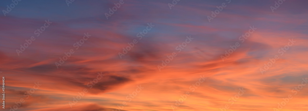 Sky during sunset as a background. Beautiful natural panoramic composition