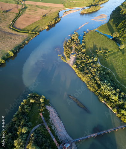 View on the river from air. Natural landscape in the summer time © biletskiyevgeniy.com