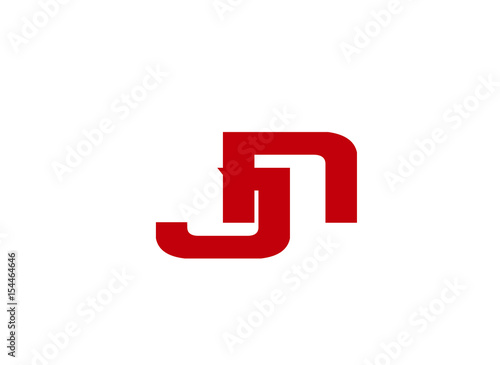 JN Logo. Vector Graphic Branding Letter Element 