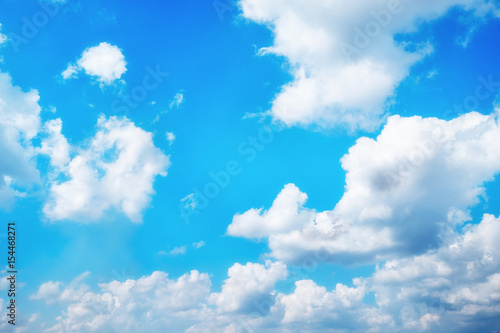 sunshine day with cloud on sky and blue sky background in the summer.