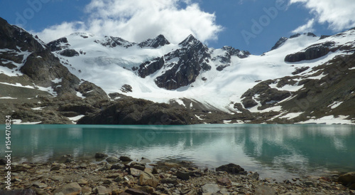 Beatiful lake and glacier - Glaciar Vinciguerra and Laguna de los Tempanos, Ushuaia, Argentina