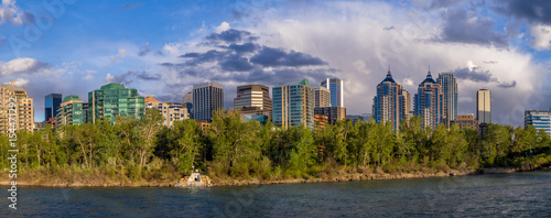 Condo towers in urban Calgary along the Bow River