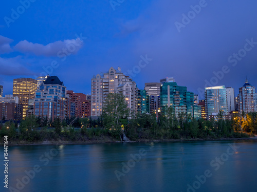 Condo towers in urban Calgary along the Bow River
