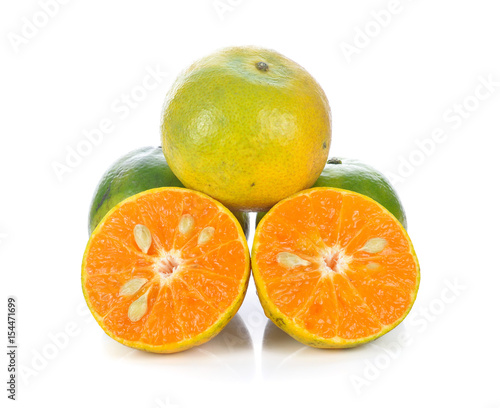 tangerine citrus fruit isolated on white background.