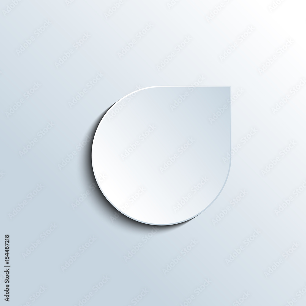 White water drop shape button vector White water drop shape button vector